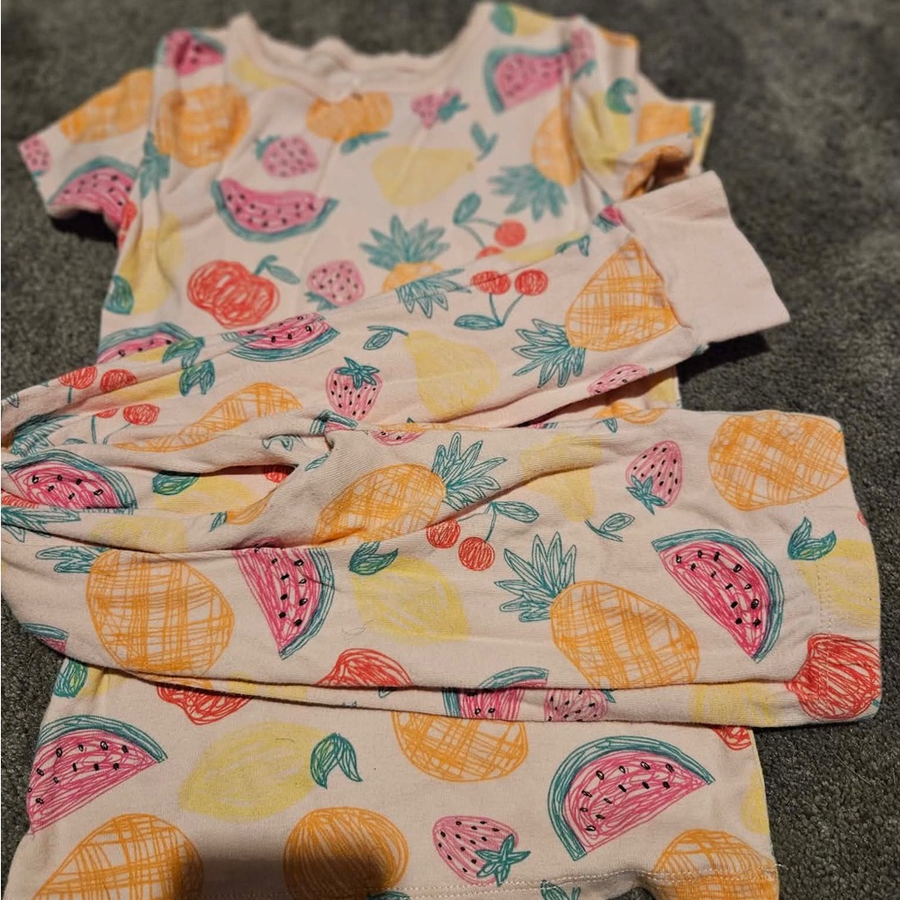 Kids Headquarters Pink and Orange Fruit Print Pajama Set
